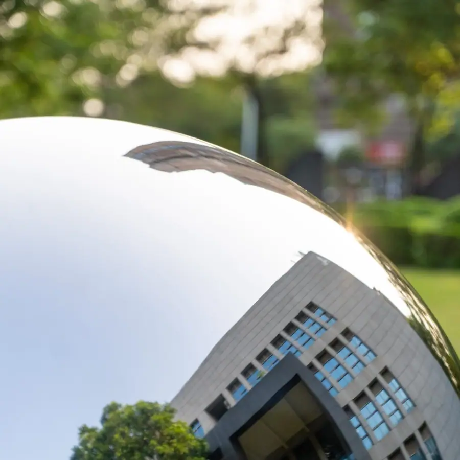 2 meter stainless steel sphere sculpture