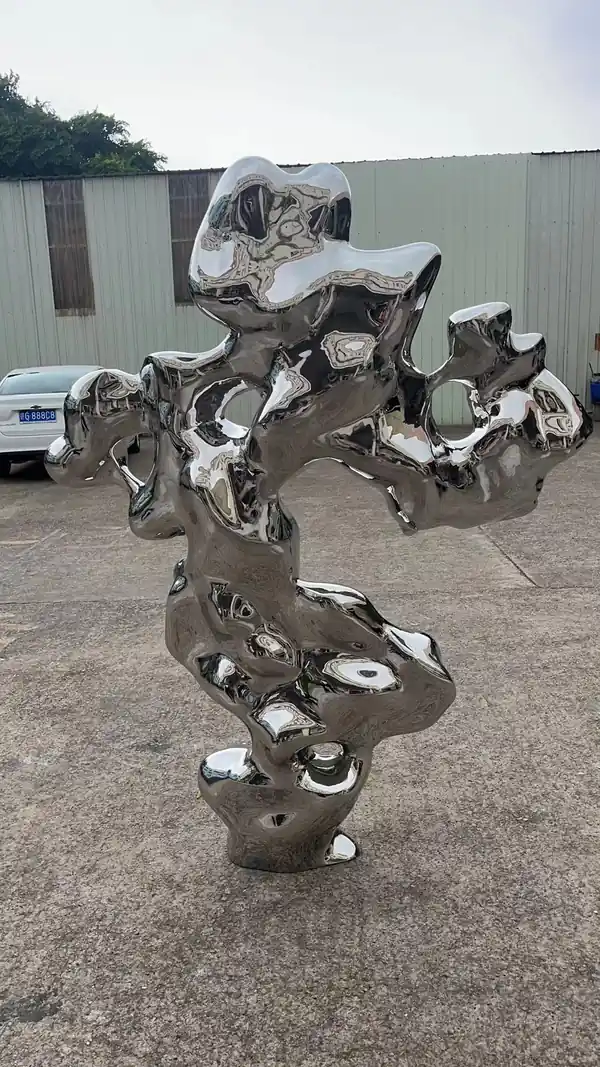 Stainless Steel Abstract Stone Sculpture