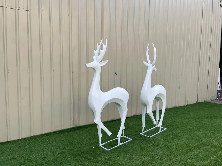 Stainless Steel Deer Sculptures