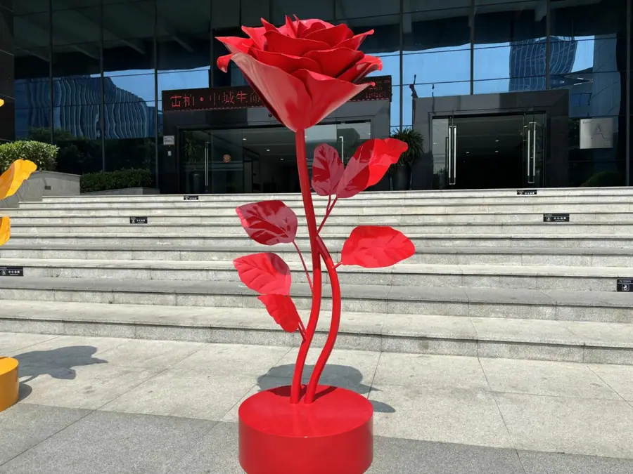 Two rose sculptures