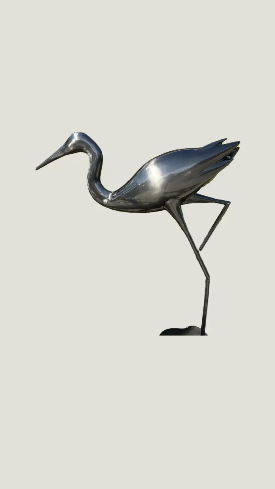 metal crane sculpture