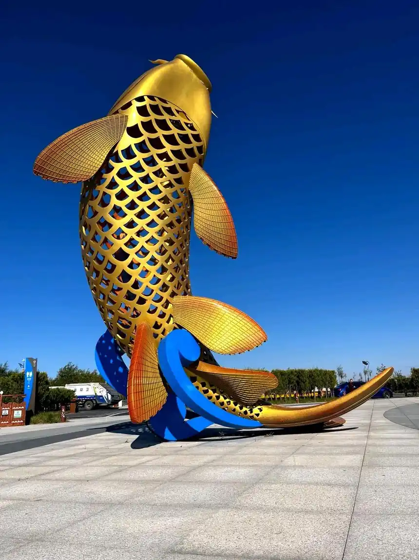 Golden Carp Sculpture