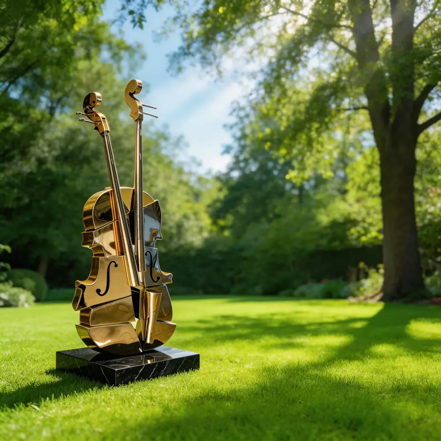 Golden Violin Sculpture