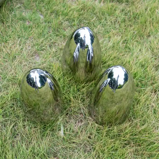 Stainless Steel Mirror Egg Sculpture