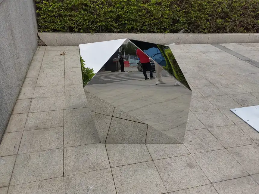 stainless steel stone sculpture