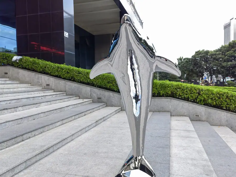 stainless steel dolphin sculpture (30)