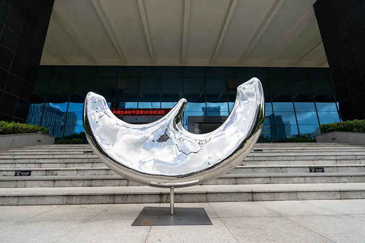 Abstract half moon sculpture