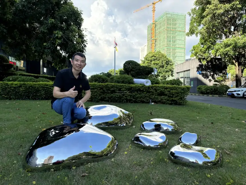 Mirrored Stone Sculpture