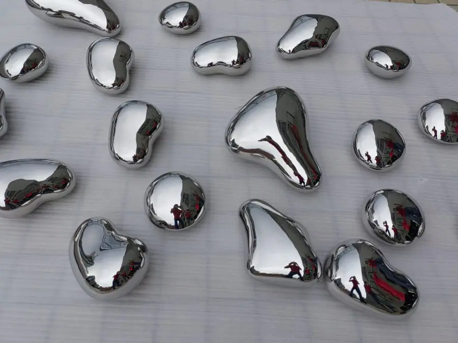 Stainless steel stone art sculpture