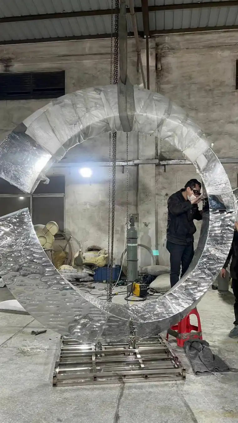stainless steel abstract sculpture