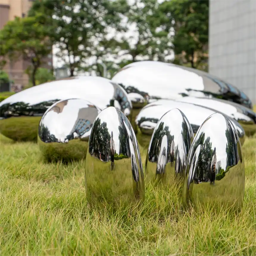 Stainless Steel Mirror Egg Sculpture
