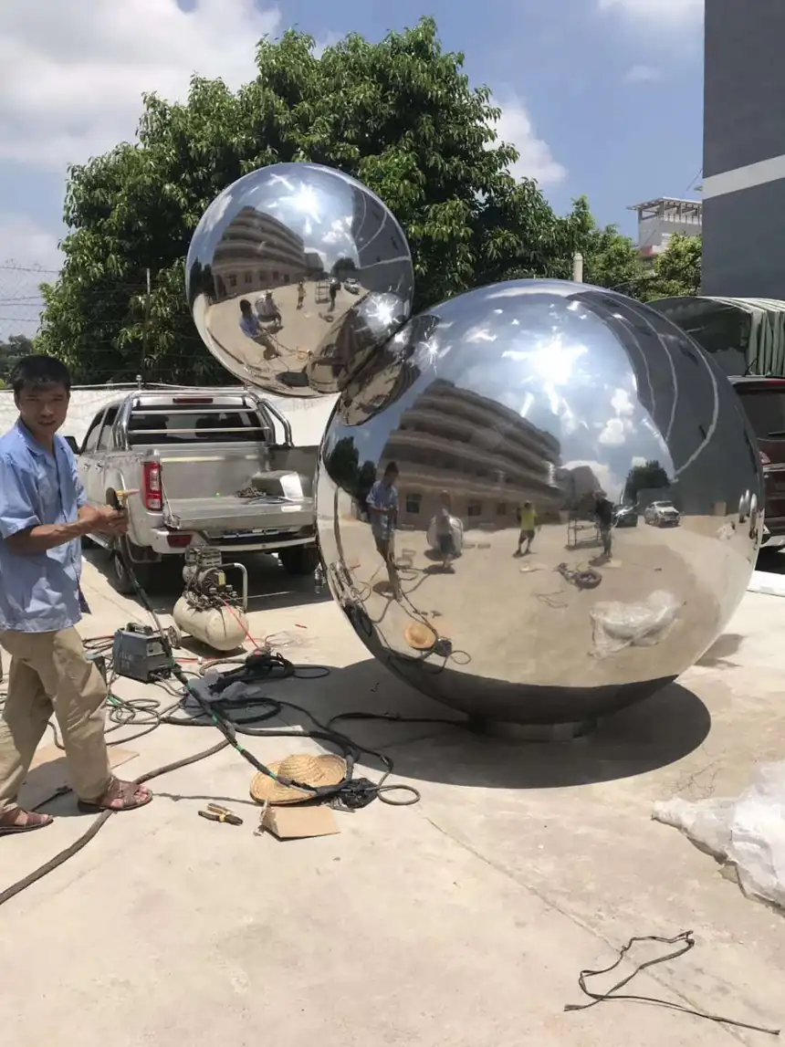 Stainless Steel Mirror Sphere Sculpture