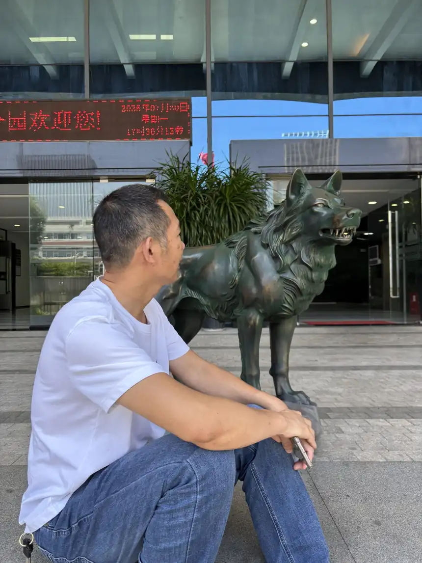 Bronze Wolf Sculpture