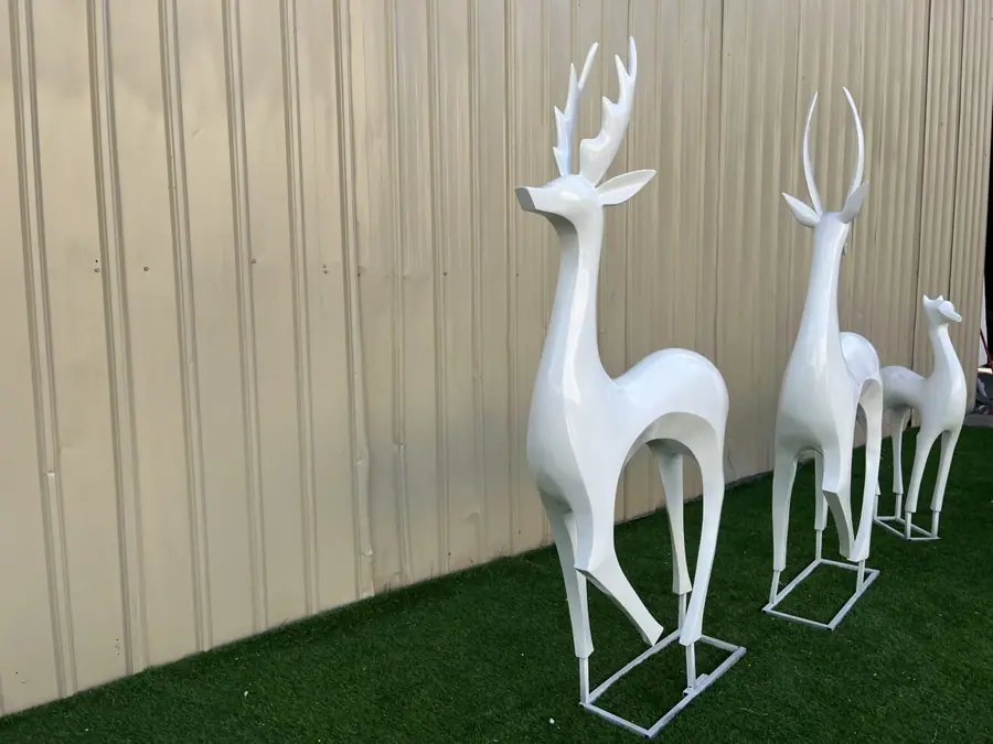 stainless steel deer sculpture (6)