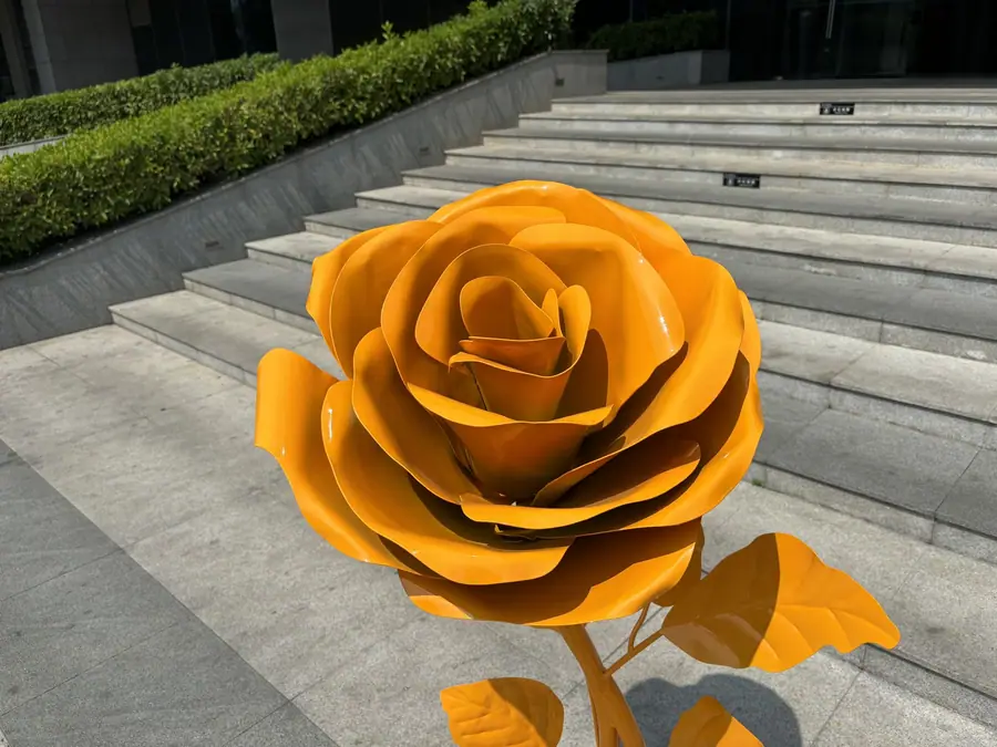Two rose sculptures