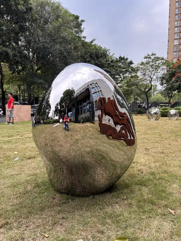stainless steel egg-shaped