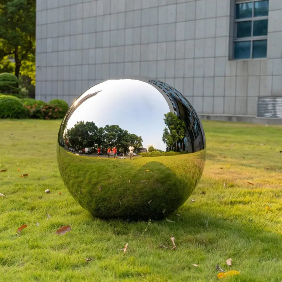 2 meter stainless steel sphere sculpture