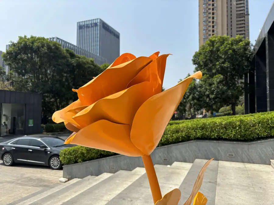Two rose sculptures