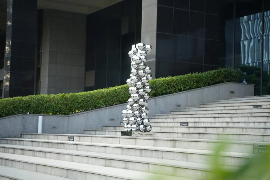 stainless steel sphere sculpture