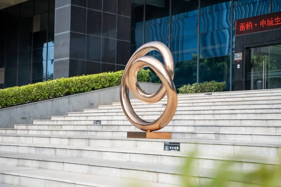 Outdoor stainless steel abstract sculpture