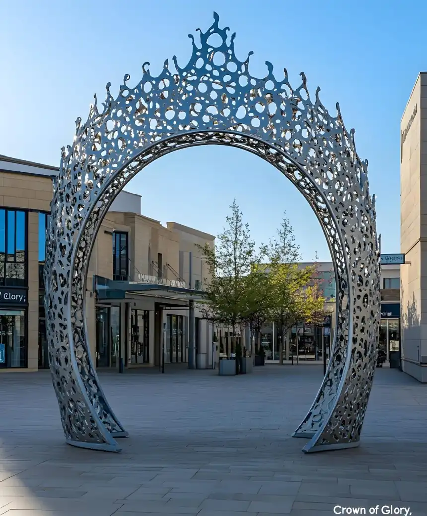 Stainless steel hollow special-shaped landscape sculpture installation
