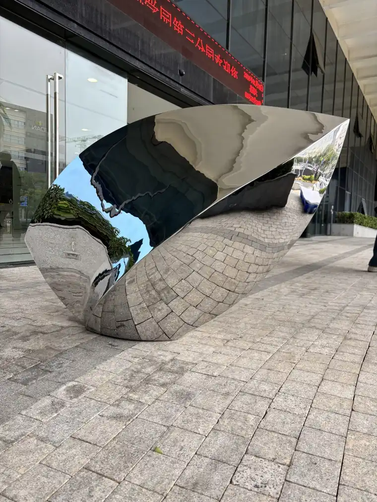 Abstract stainless steel sculpture