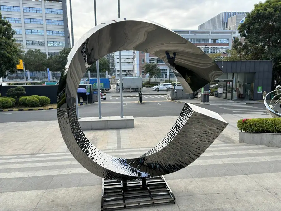 stainless steel abstract sculpture