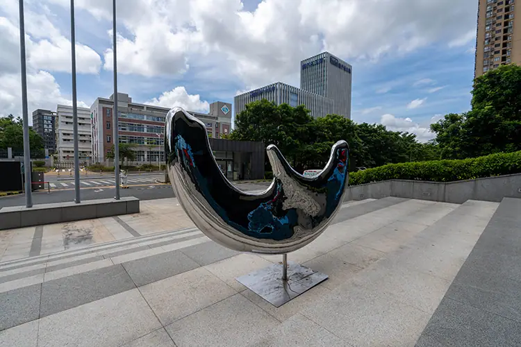 Abstract half moon sculpture