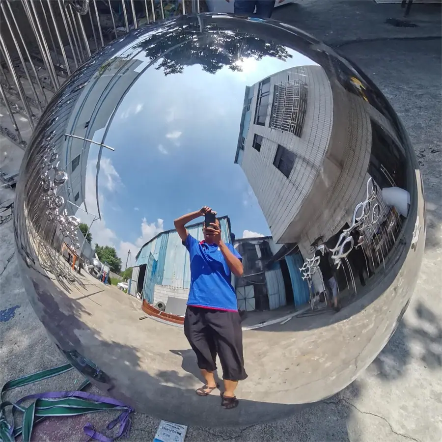 Stainless Steel Mirror Sphere Sculpture