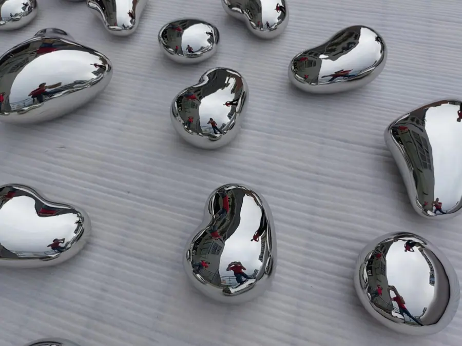 Stainless steel water drop art sculpture