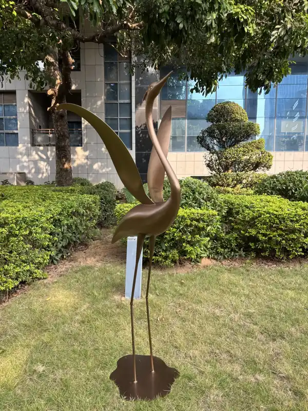 Modern Egret Garden Sculpture