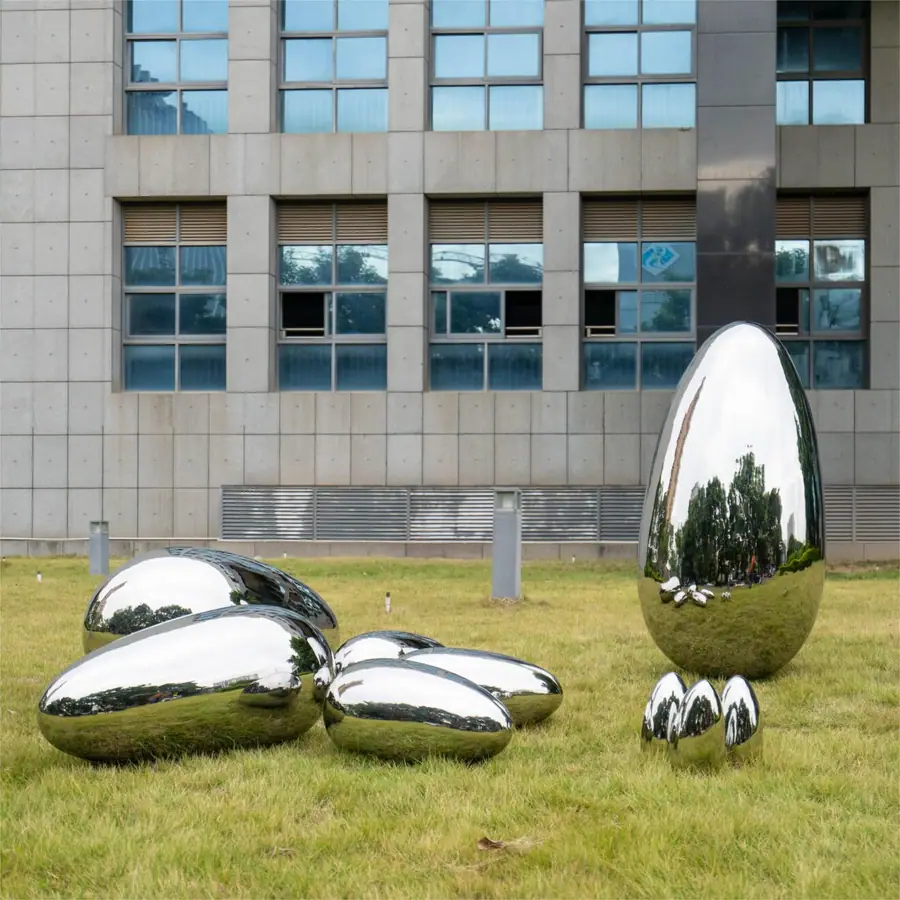 Stainless Steel Mirror Egg Sculpture