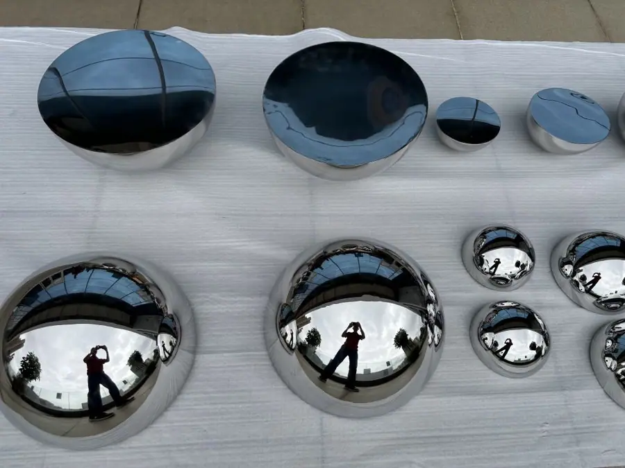 304 stainless steel hemisphere sculpture
