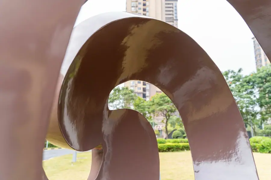 Stainless steel hollow spherical sculpture