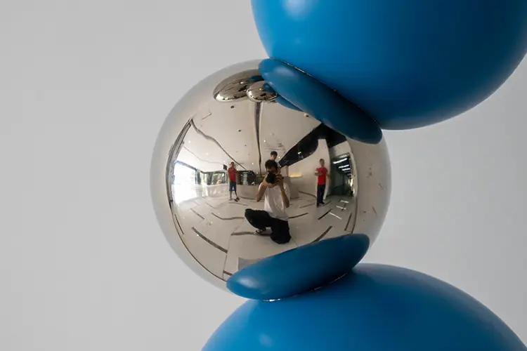 Stainless steel ball combination sculpture