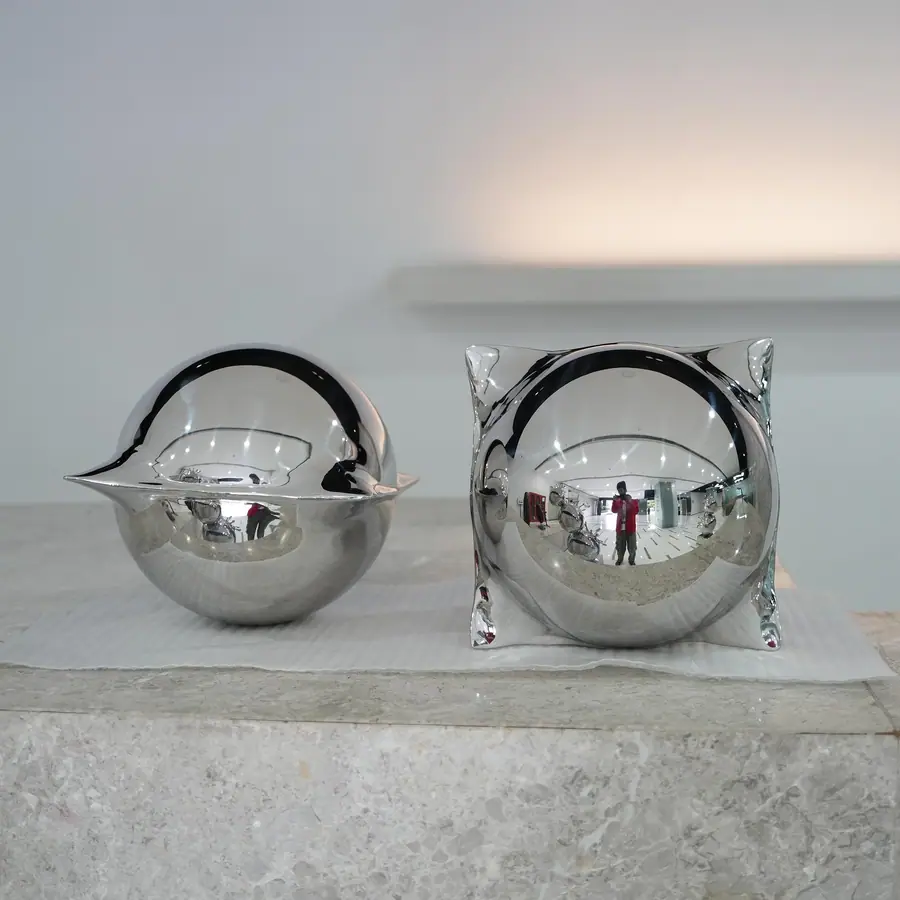 stainless steel metal decorative sphere sculpture
