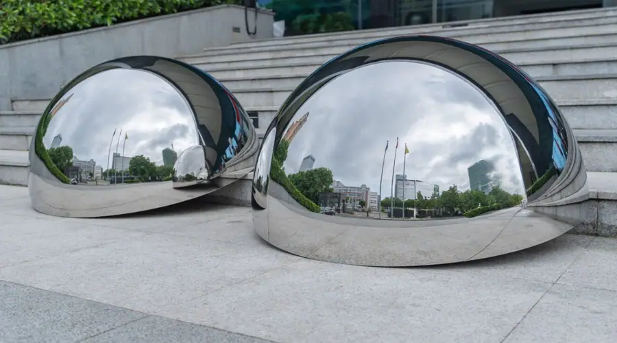 304 stainless steel hemisphere sculpture