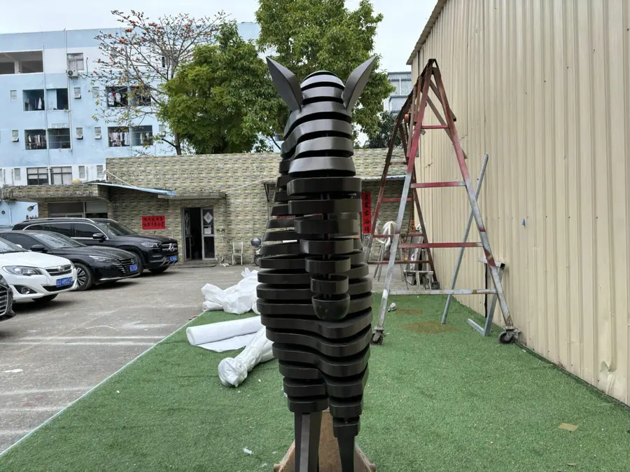Stainless steel horse sculpture