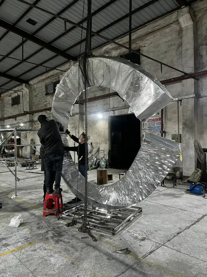 stainless steel abstract sculpture