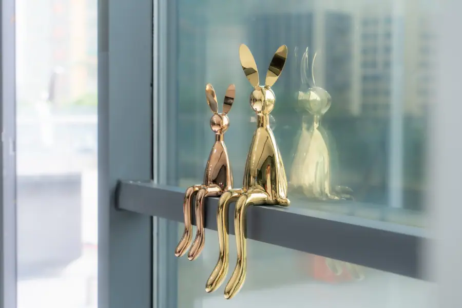 Metal Sculpture Rabbits