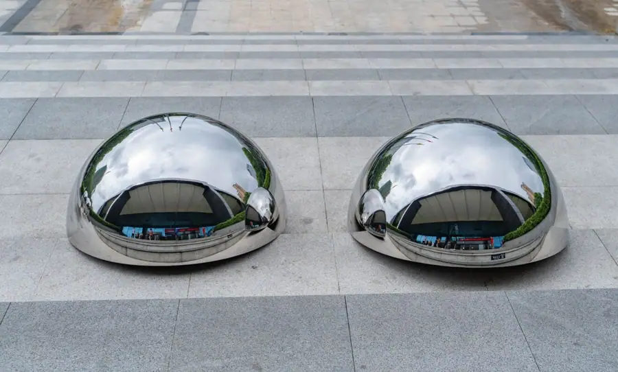 304 stainless steel hemisphere sculpture