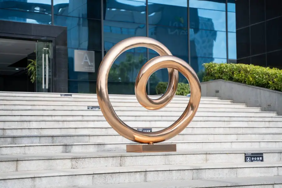 Outdoor stainless steel abstract sculpture