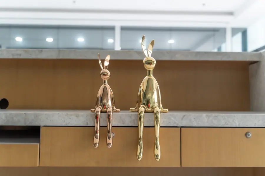 Metal Sculpture Rabbits