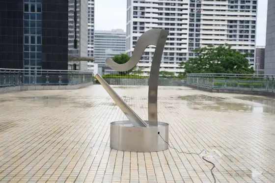 Stainless steel piano sculpture