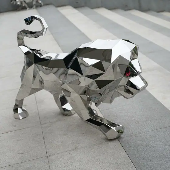 Stainless Steel Lion Sculpture