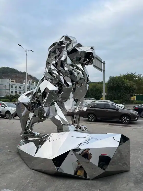 Geometric Lion Sculpture