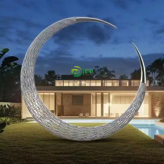garden landscape moon sculpture