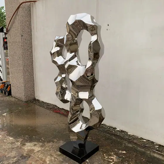 Stainless Steel Abstract Stone Sculpture