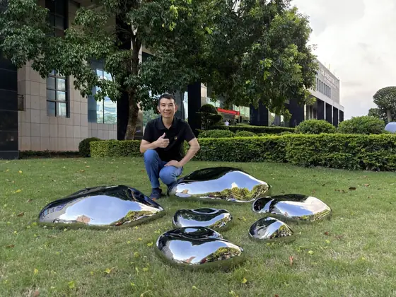 Mirrored Stone Sculpture