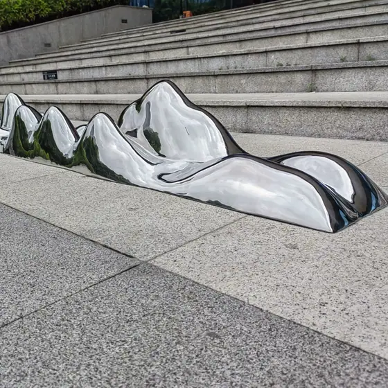 Stainless steel mirror rockery